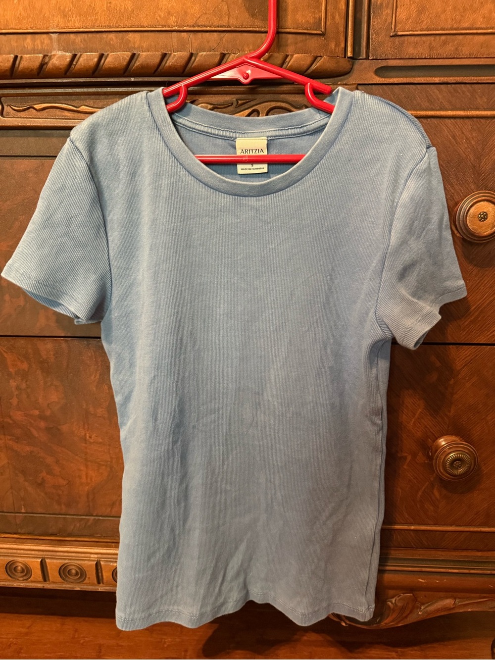 Aritzia Light Blue Short Sleeve Knit Top
